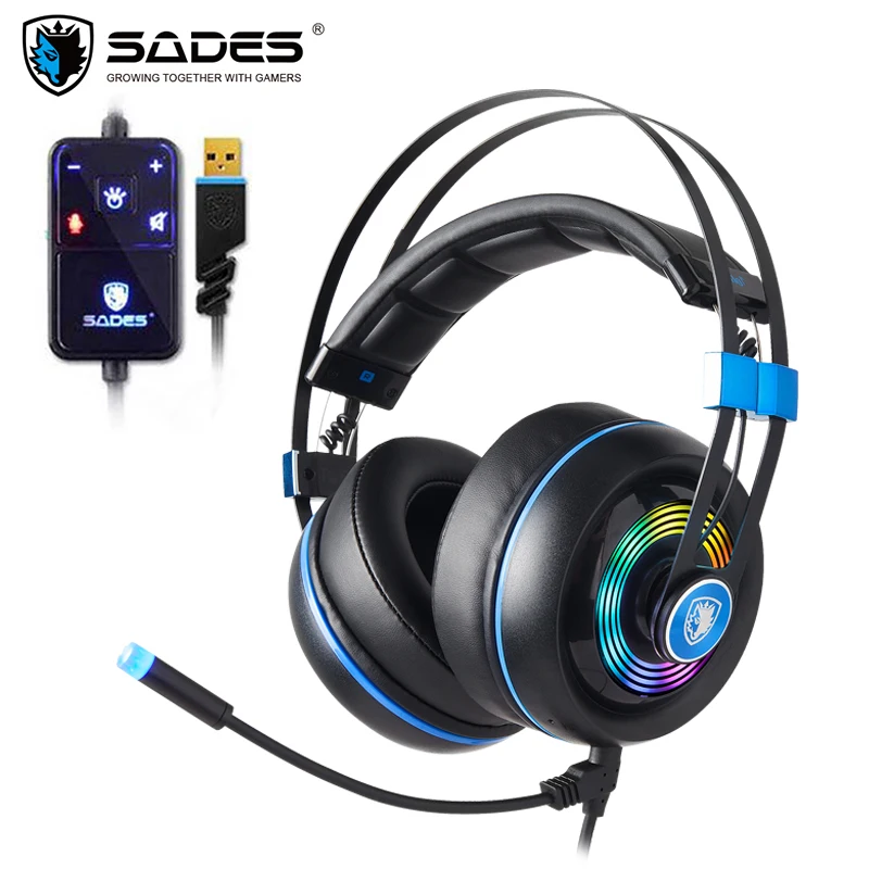 SADES Armor USB игровая гарнитура Realtek аудио легкая RGB подсветка Шумоподавление для ПК |