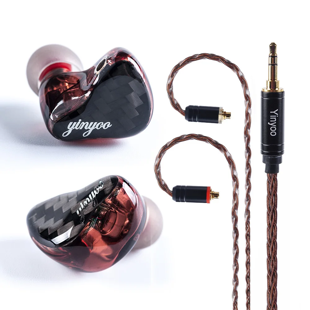 Yinyoo HX4 1DD+ 3BA гибридные наушники в ухо HIFI DJ монитор для бега спортивные наушники для V80 ZST AS10 ZS10 ZS5 ZSCCA C10 C16 - Цвет: Brown