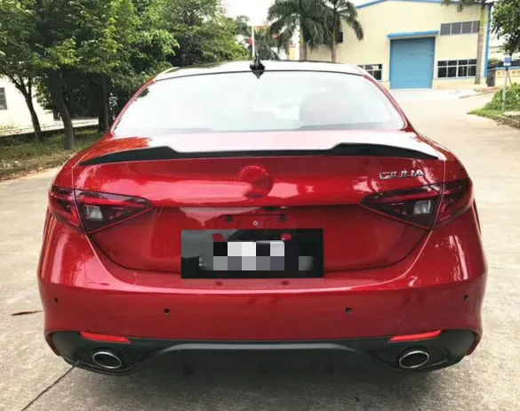 Спойлер для Alfa Romeo Giulia задний спойлер из углеродного волокна с черной отделкой в