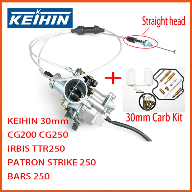 KEIHIN 30 мм IRBIS TTR250 cg150 мотоцикл dirt bike cg ускоритель насос карбюратор Visiable Twister двойной кабель ремонтный комплект
