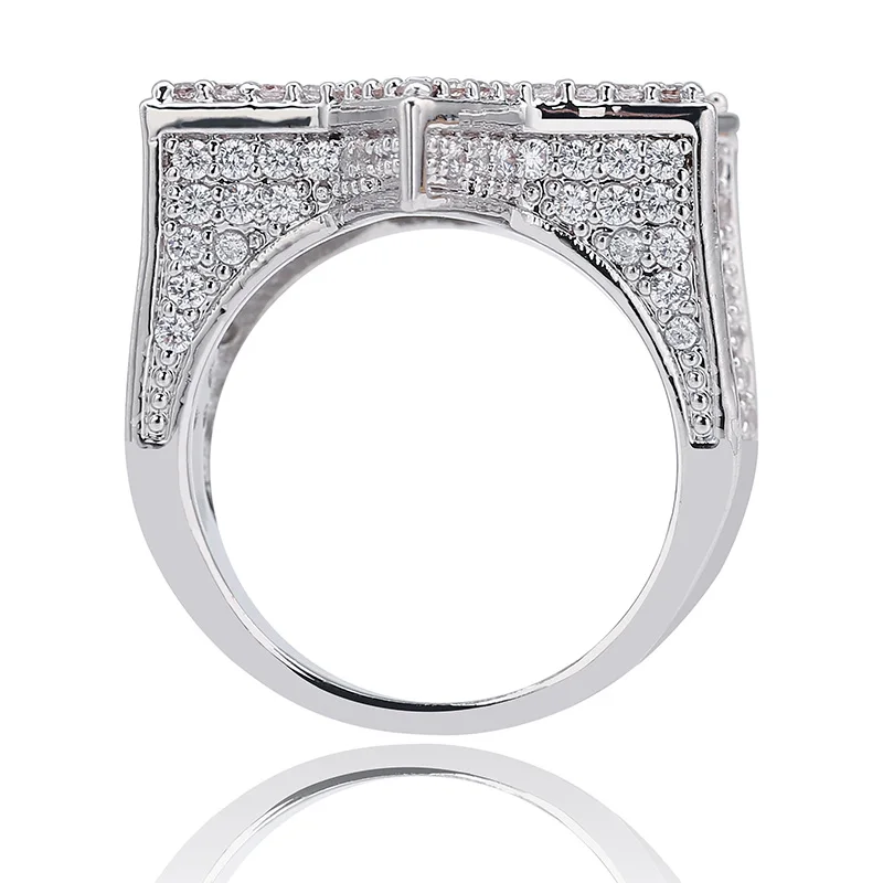 Кольцо JINAO блестящее с пятиконечной звездой для мужчин и женщин кольцо