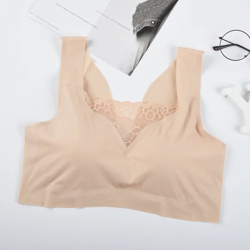

Modal Soft Lace Women Wireless Seamless Underwear Push Up Bras Padded Full Cup Brassiere Femme