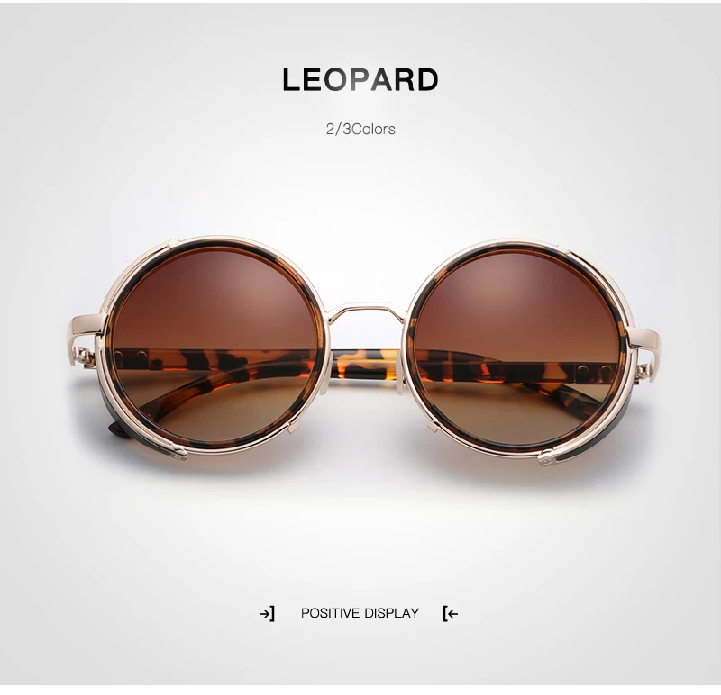 LEOPARD HDCRAFTER круглые стимпанк Солнцезащитные очки женские винтажные стимпанк Солнцезащитные очки Круглые ретро готические солнцезащитные очки стимпанк мужские - Цвет линз: LEOPARD