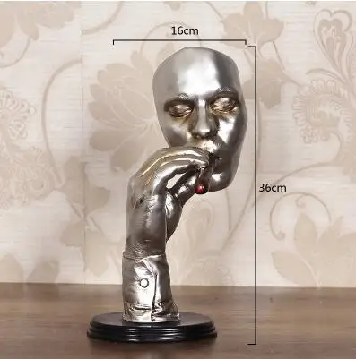 Абстрактный курение сигар человек портрет Скульптура каучуковая фигурка бюст