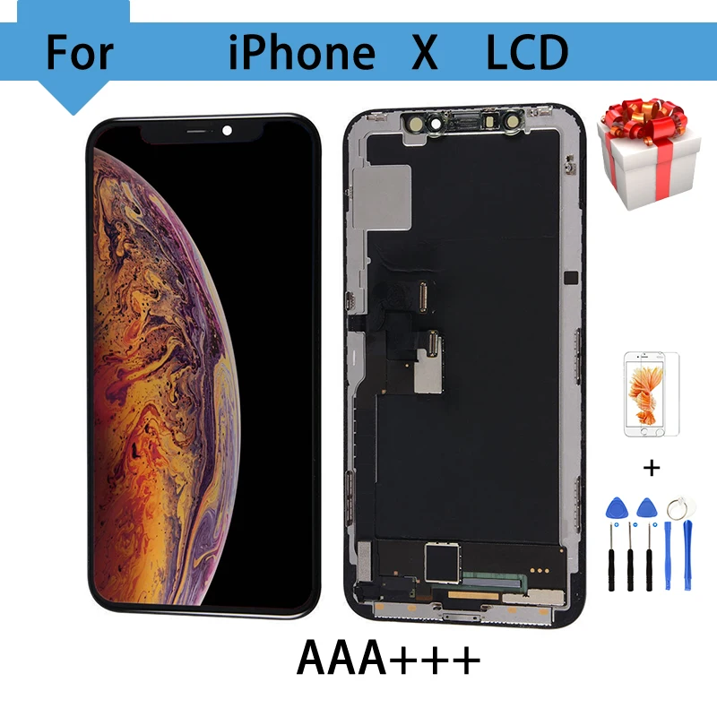 ЖК дисплей AMOLED 5 8 дюйма для iPhone X сенсорный экран бесплатные инструменты