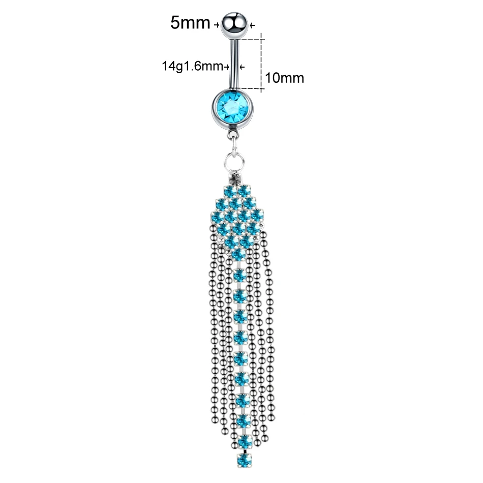 1PC Surgical Steel Piercings Ombligo 14G Navel Piercings Belly Piercings Belly Button Piercing Dangle Earrings Body Jewelry