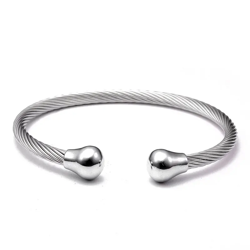 Модные мягкие Звенья из нержавеющей стали очаровательные браслеты простые
