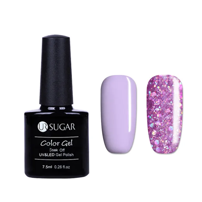 pattern8 Ur Sugar Блестки для ногтей Гель-лак набор серебряное Шампанское Блестки замочить от УФ-лак для ногтей лак Полупостоянный гель DIY - Цвет: pattern8