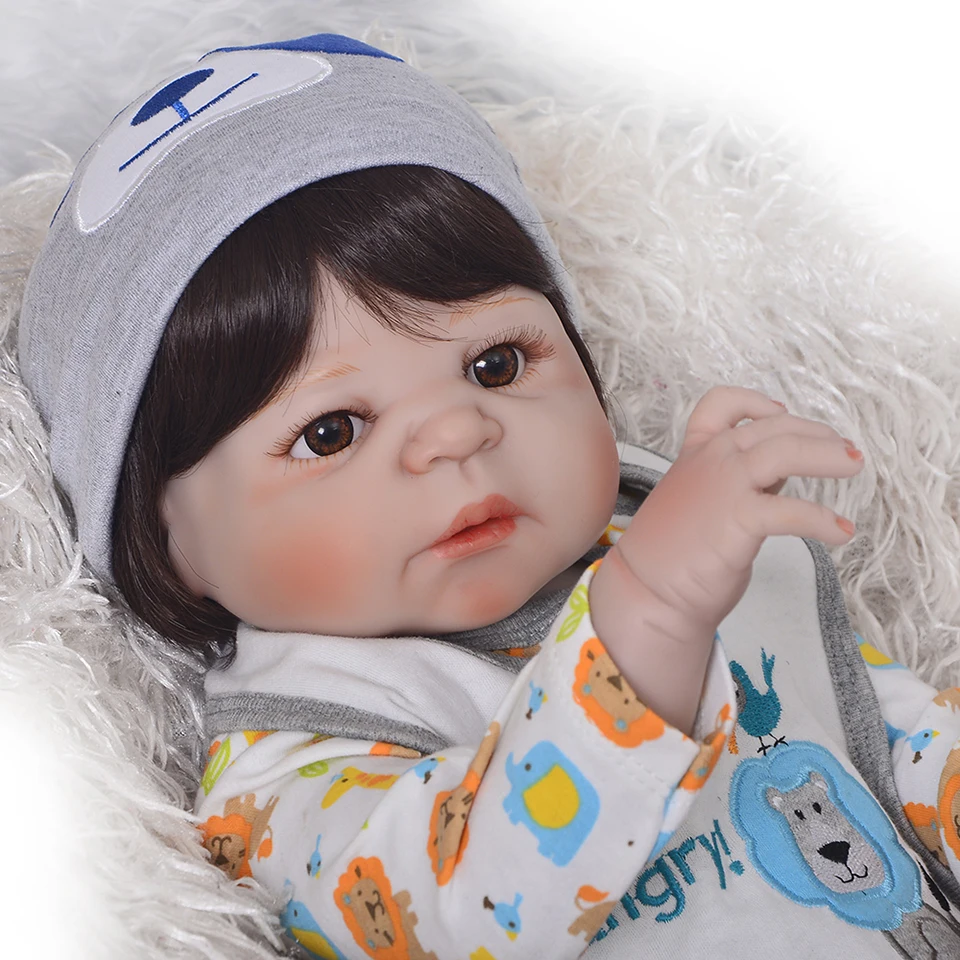 23 дюйма Boneca bebes reborn boy силиконовые виниловые куклы для новорожденных 57 см