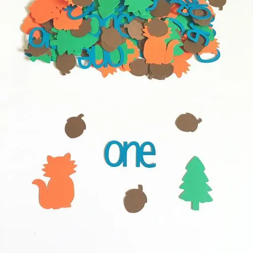 Лесной день рождения конфеттис стол разброс ребенка свадебный душ девичник