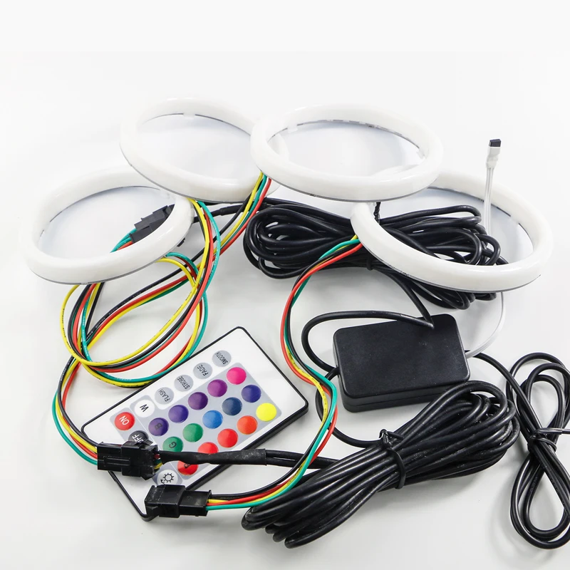 Хлопок RGB ангельские глазки 4 шт./лот Halo кольца Ангел глаз фар автомобиля