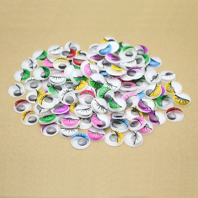 100pcs/lot 6 7 8mm Toy Garment Round Eyes With Eyelash Dolls Parts Plastic Wiggly Wobbly Googly Eye DIY Scrapbook Crafts LX623 | Дом и сад