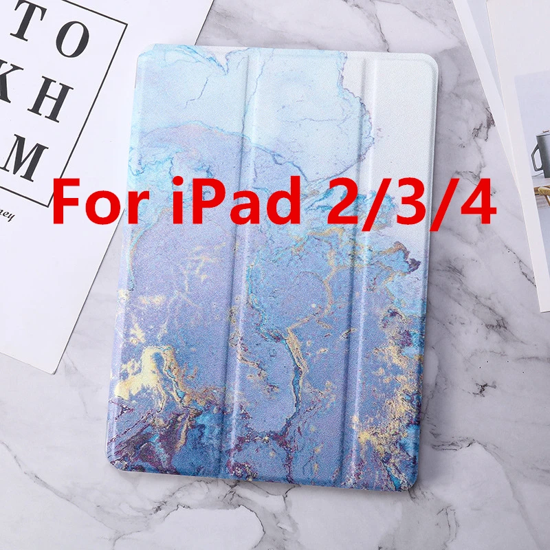 Blue 2 3 4 Чехол для iPad 9,7 Мрамор Кожаная подставка из ТПУ чехол для iPad Air 1/Air 2/Pro 10,5 мини-платье на возраст 2, 3, 4, 5, iPad Air 10,5 чехол, корпус - Цвет: Blue 2 3 4