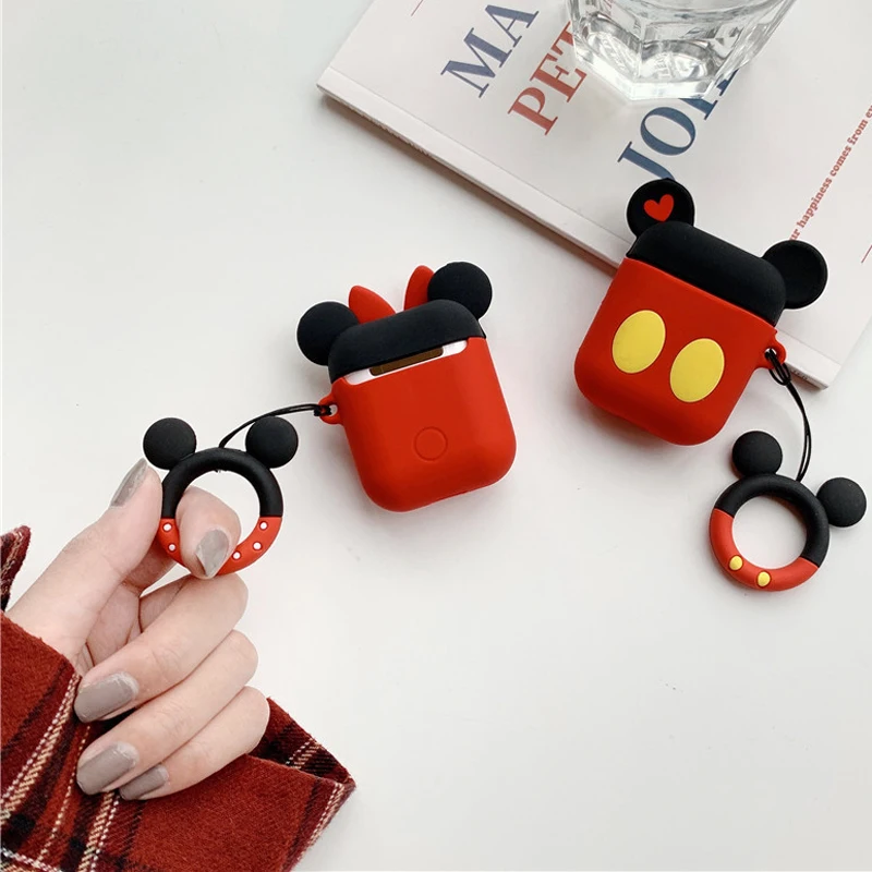 Чехол для наушников Airpods, силиконовый чехол с Микки Маусом, красивые Чехлы для Air Pods, чехол s для Apple, Earpods, наушники, аксессуары 2