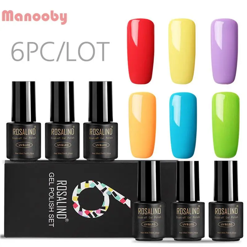 Manooby 6 шт./компл. нетоксичный лак для ногтей в Корейском стиле Цвет металлический