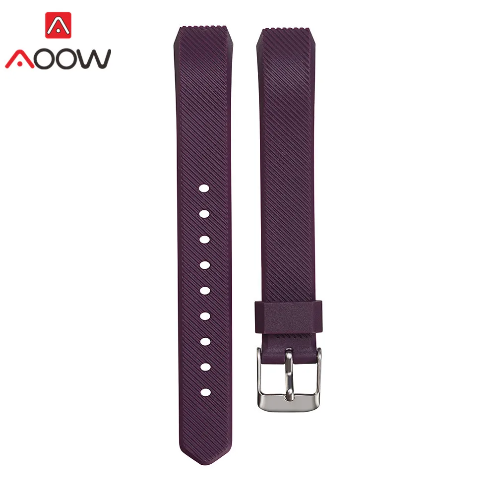 S/L силиконовый ремешок для Fitbit Alta/Alta HR Смарт часы фитнес Спорт Водонепроницаемый замена Браслет ремешок 16 цветов - Цвет ремешка: Dark purple