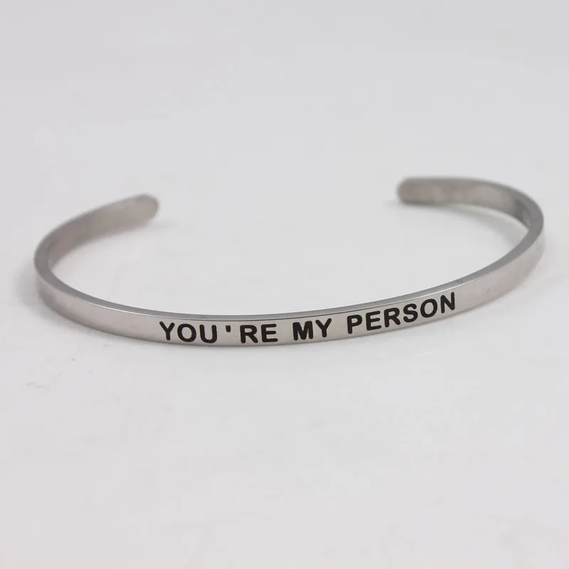 &quotYOU'RE MY PERSON&quot из нержавеющей стали с гравировкой положительная вдохновляющая
