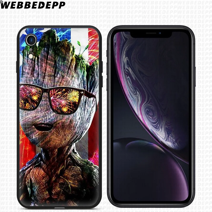 WEBBEDEPP стражи для Galaxy Groot Мягкий силиконовый чехол iPhone 11 Pro Xr Xs Max X или 10 8 7 6 6S Plus 5 5S SE