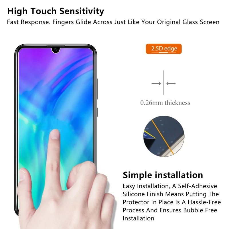 2 шт закаленное стекло для Huawei Honor 20i защита экрана 9H защитная пленка 20 i | Мобильные