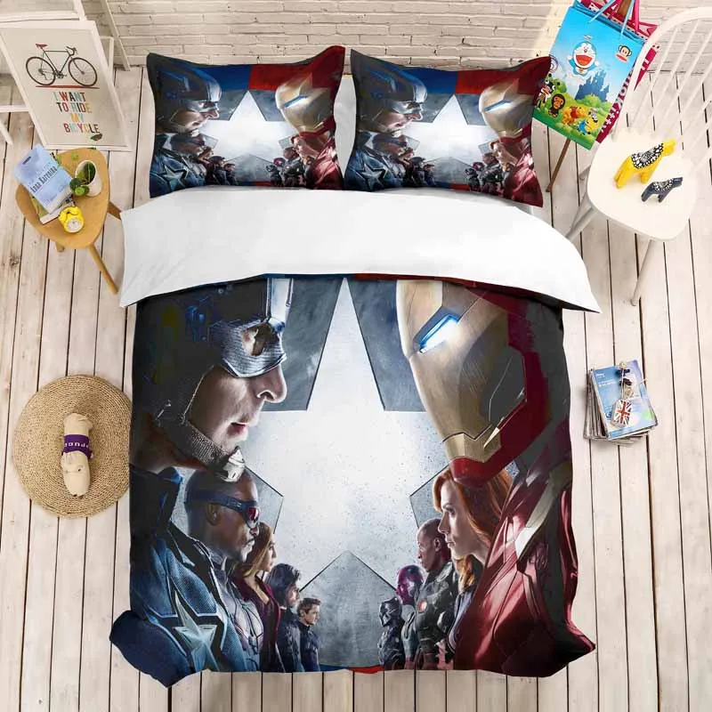 3 Лига Справедливости Железный человек 3D beding набор Marvel супер герой пододеяльники наволочки Утешитель постельные принадлежности Брюс Уэйн Супермен - Цвет: 3