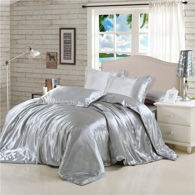 

New technology pure color Bedding set 4Pcs king queen size Double bed set duvet quilt cover bed sheet Fit sheet set