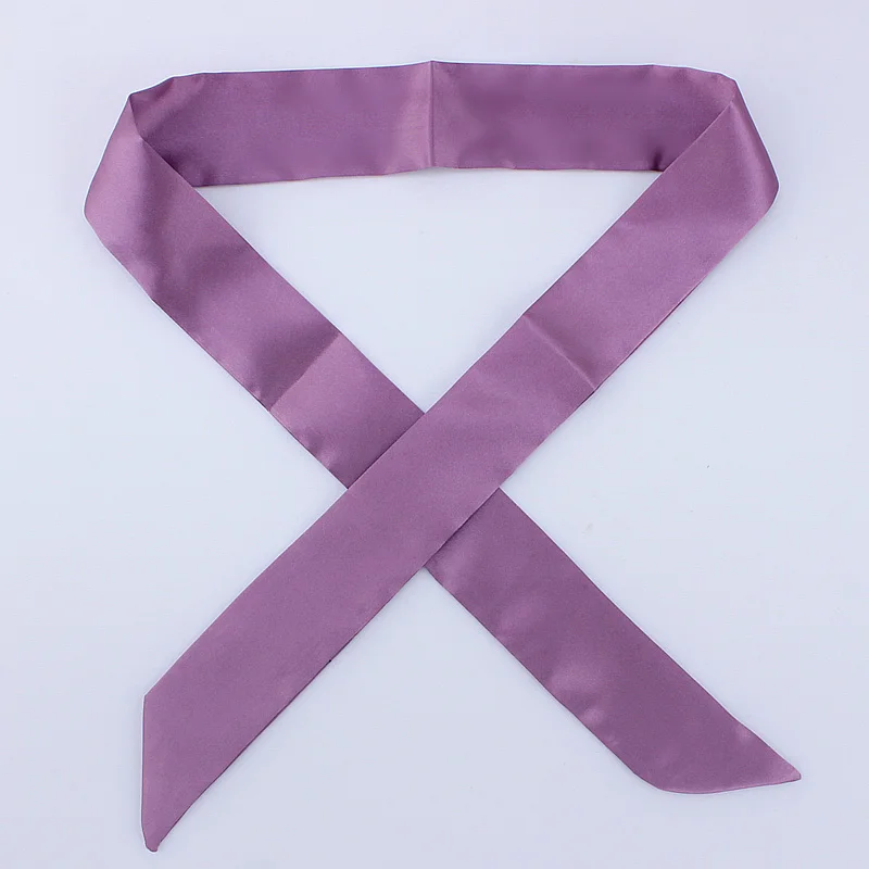 D98 P purple 30 цветов, женский шарф, модный однотонный шарф, узкая маленькая лента на голову, шарф с ручкой для волос, роскошный брендовый декоративный галстук - Цвет: D98 P purple