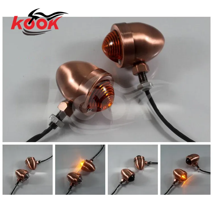 В наличии 3 цвета линзы в стиле ретро Бронзовый Цвет Пуля Сигнал поворота для