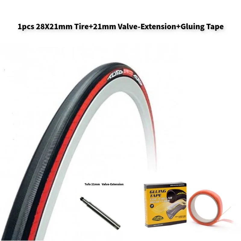 Red 28x21mm group Топ TUFO S33 PRO шоссейные велосипедные трубчатые шины 115-175psi велосипедные шины с фиксированной передачей шины с профессиональной клейкой лентой двухсторонняя 260 г - Цвет: Red 28x21mm group