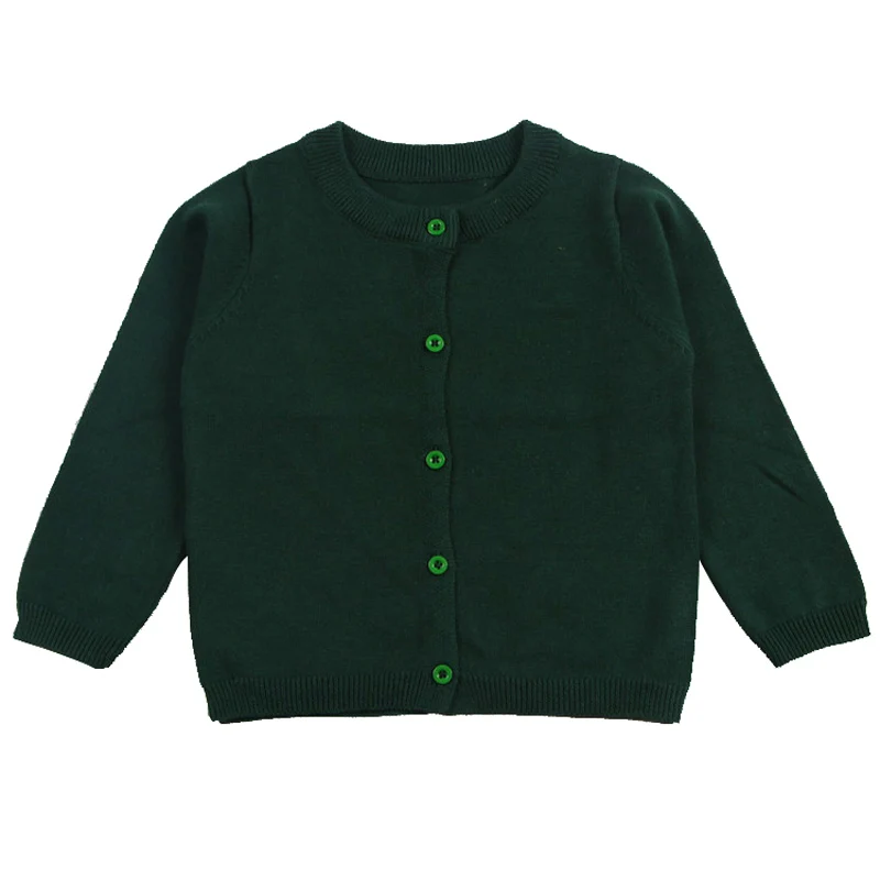 Dark Green Кардиган для маленьких мальчиков и девочек; осенне-весенний хлопковый свитер; Топ; одежда для маленьких детей; вязаный свитер для мальчиков и девочек; детская весенняя одежда - Цвет: Dark Green