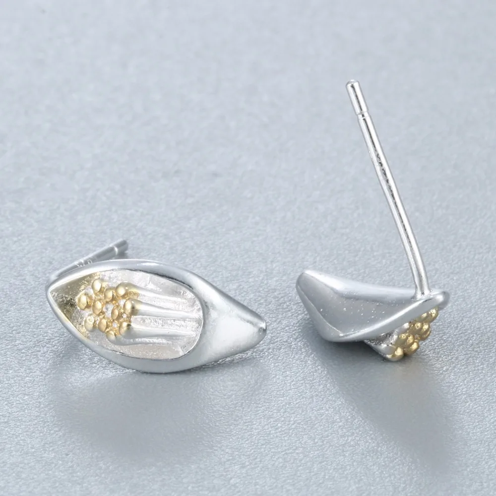 Женские серьги гвоздики QIMING романтические в виде цветка каллы аксессуары для