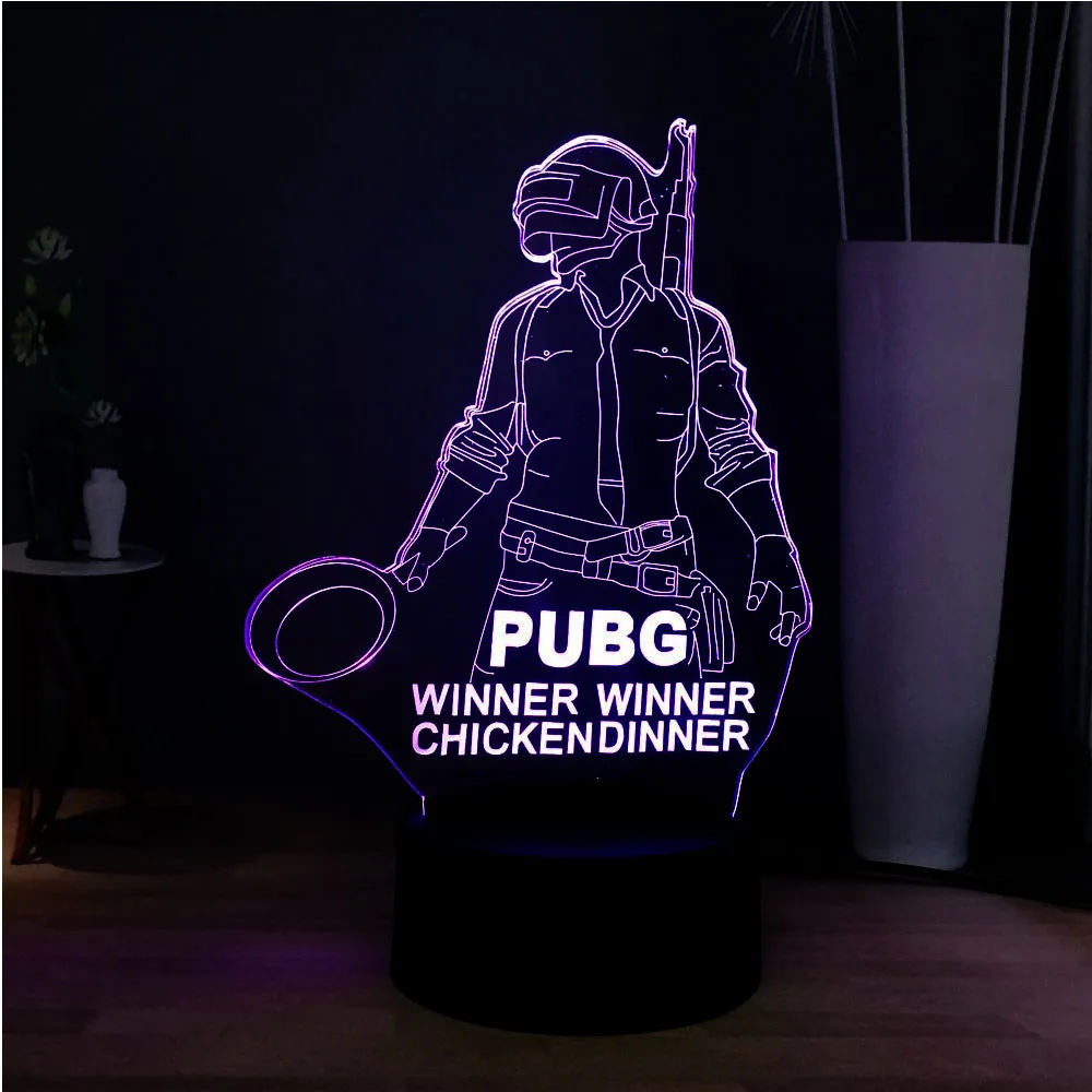 3D иллюзия Лампа игра PUBG Темный Voyager фор ночной серии светодиодный ночной прикроватный ночник украшение праздничный подарок