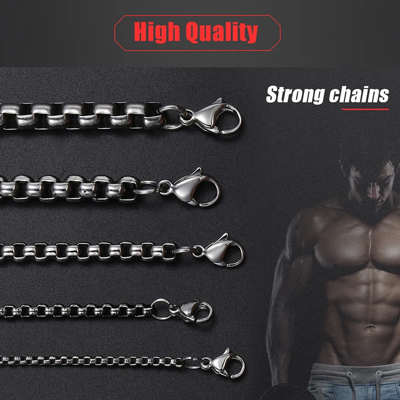 Цепочка-ожерелье унисекс из нержавеющей стали 2-6 мм 18-36 дюймов - купить по