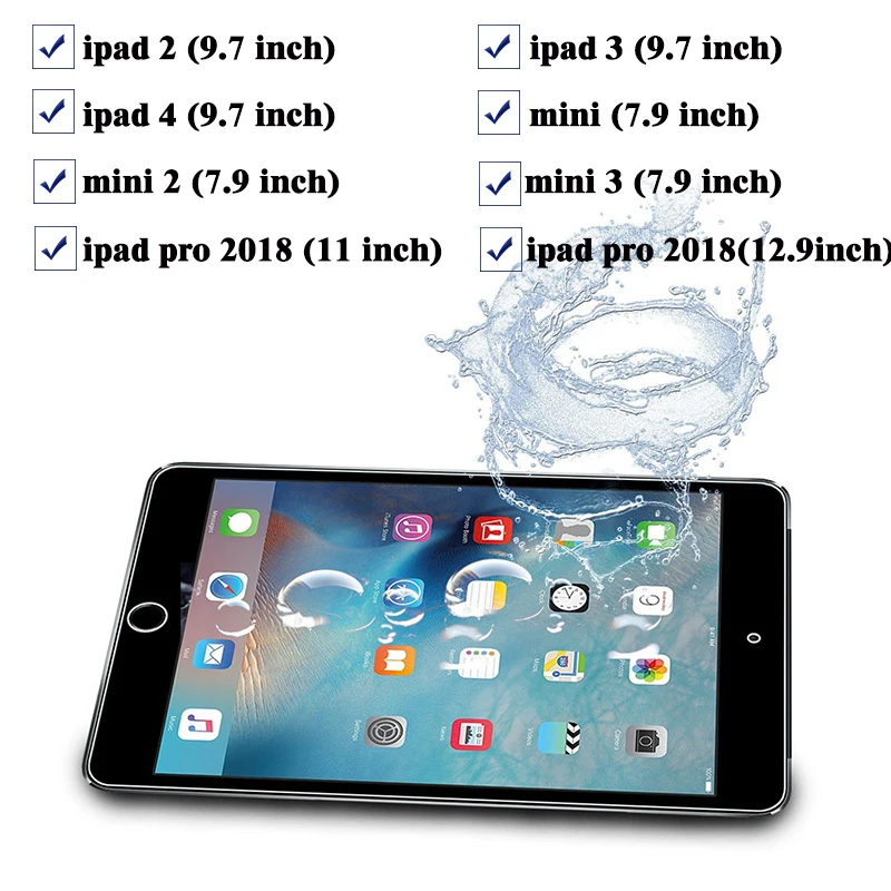 Защитный Tablet Стекло для Ipad Mini 2 3 4 Pro таб Экран протектор на 7,9 9,7 11 12,9 дюймов IPad2 IPad3 IPad4 без каблука Glas 9 H