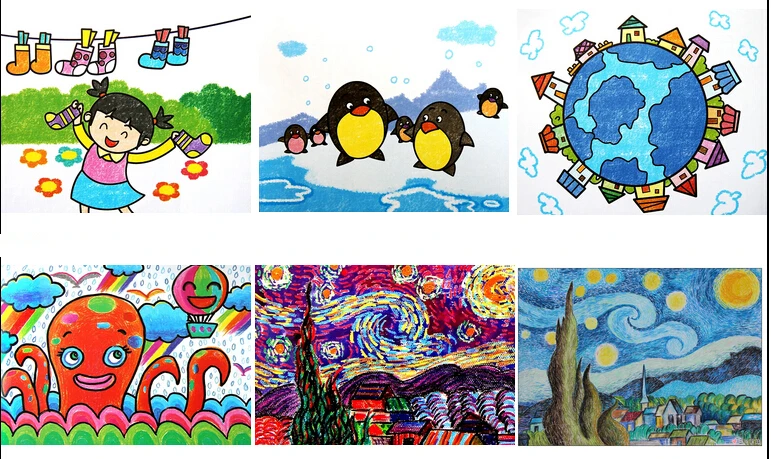 Забавная детская картина с цветами шар восковых мелков 12/18 цветов инструменты