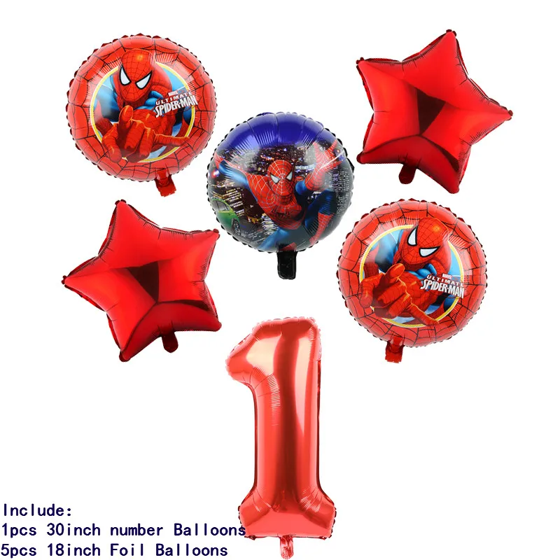 Фольгированные воздушные шары Человек паук 18 дюймов 6 шт.|Воздушные и аксессуары|