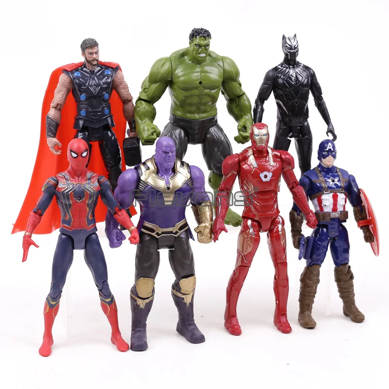 Marvel Мстители Бесконечность войны фигурки игрушки набор Халк Черная пантера Капитан Америка человек паук танос халкбастер Железного человека