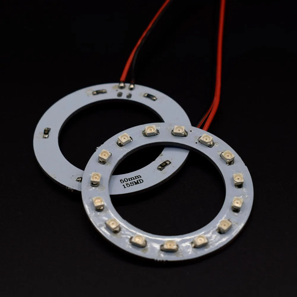 2 шт х автомобильная светодиодная головная светильник 50 мм 3528 15 SMD Ангельские