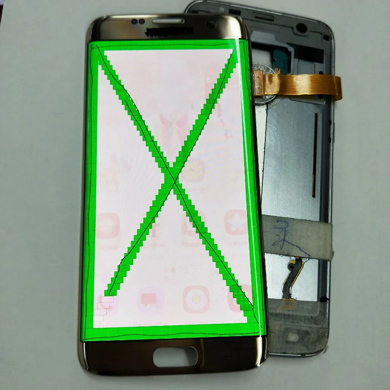 Оригинальный дисплей 5 дюйма AMOLED с большим красным ожогом в тени для SAMSUNG s7 edge Pantalla