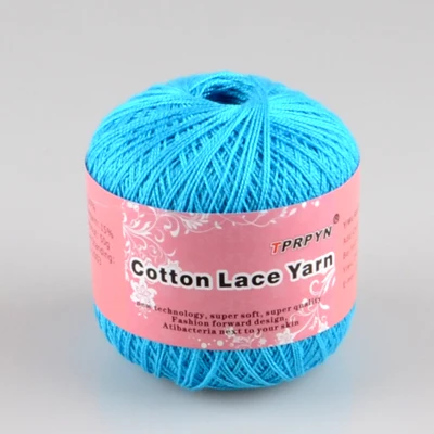 16 lake blue TPRPYN 1 шт = 50 г натуральное гладкое кружево хлопчатобумажная пряжа для вязания кроше хлопчатобумажная пряжа 2y64440 - Цвет: 16 lake blue