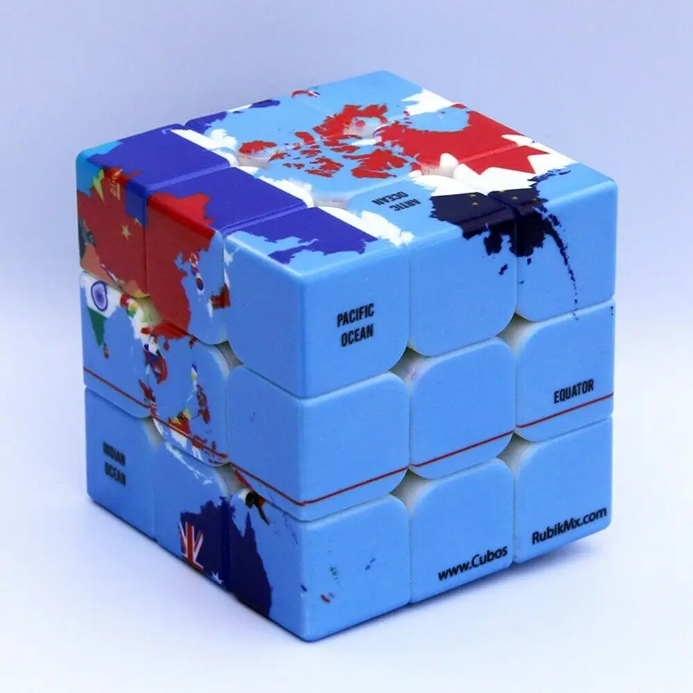 Скоростная карта мира национальный флаг 3x3x3 дизайн Магический Куб 3D IQ игры Твист