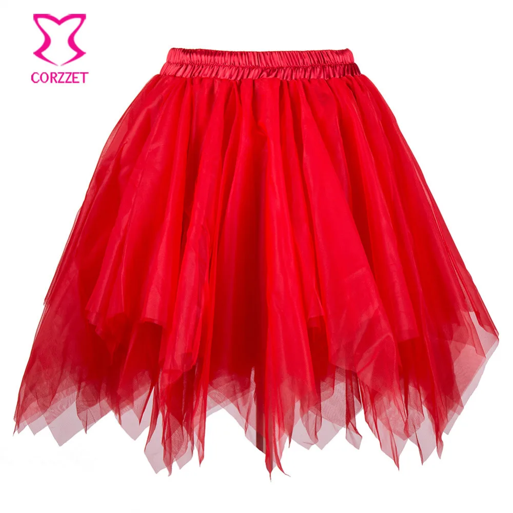 Burlesque красная многослойная фатиновая юбка с рюшами Женская американка