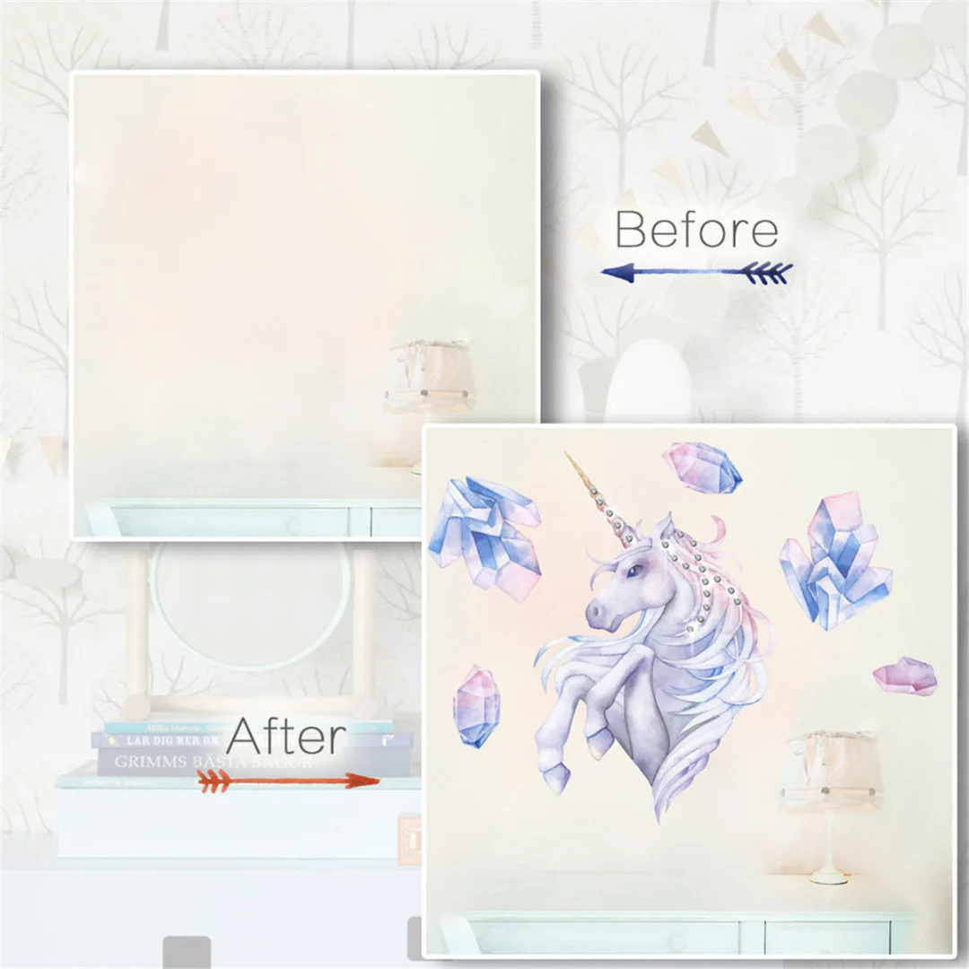 JX LCLYL ПВХ Искусство Виниловые Волшебные единороги наклейки на стену Наклейка