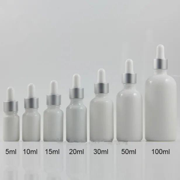 100 шт 15 мл натуральная белая стеклянная бутылка с крышкой капельницы эфирное