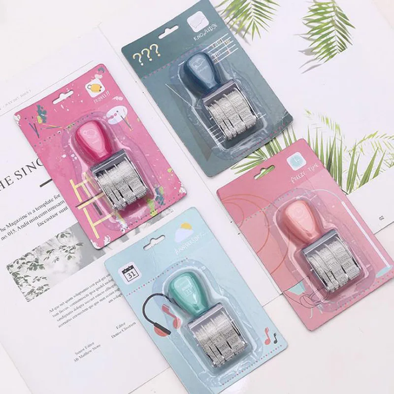 1 шт. Милый Винтажный пластиковый роликовый штамп дата месяца сделай сам колесные