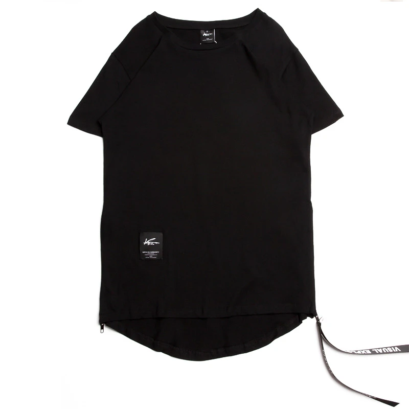 Футболка мужская оверсайз с лентой на молнии сбоку майка короткими рукавами в