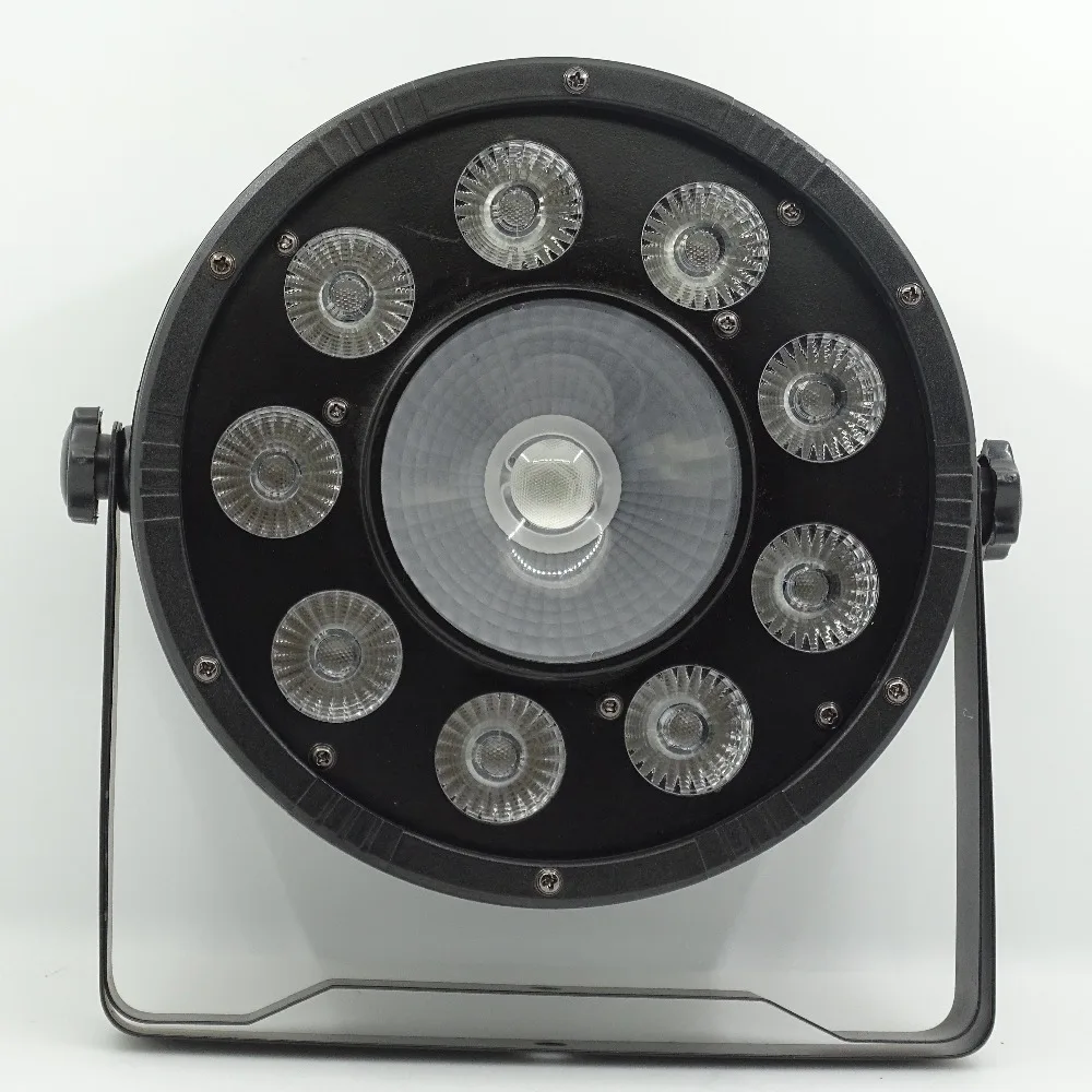Плоский светодиодный светильник Par 9x10w + 30w RGB 3 в 1 с полетным чехлом DMX512