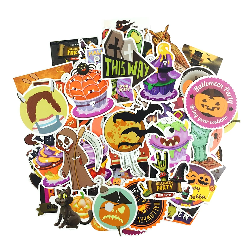 100 шт милая игрушка-тыква для Хэллоуина, декоративная наклейка s All Saints Day Haunted House, игрушка для скейтборда, наклейка для детей