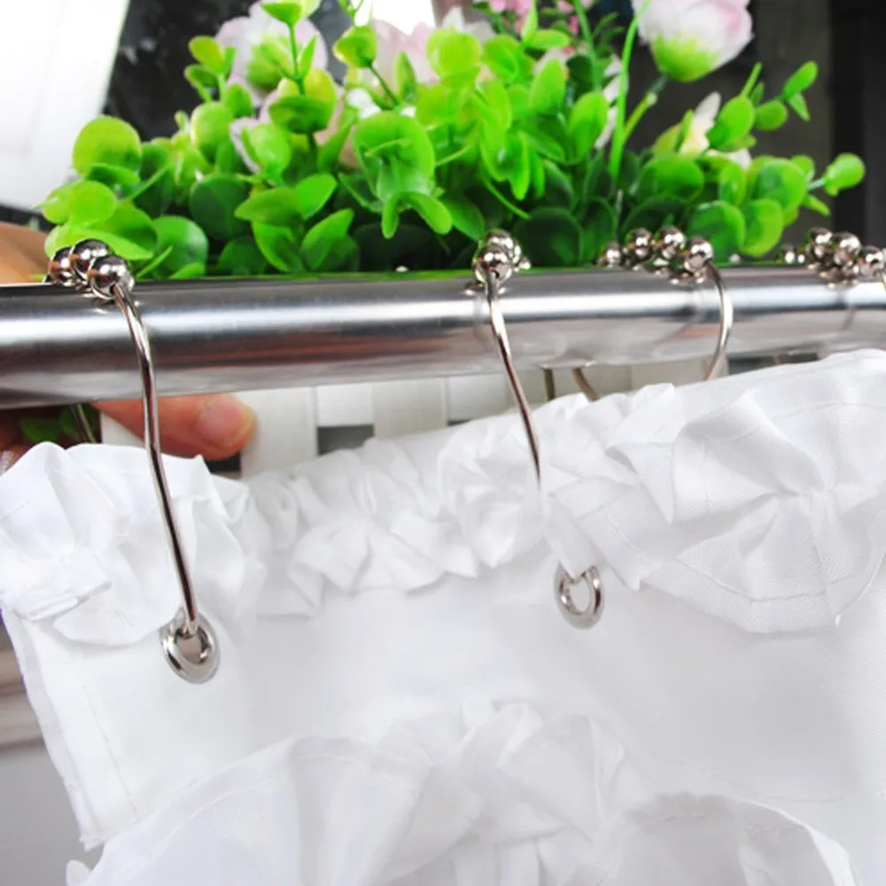 new to the home decoration bathroom shower curtain waterproof waterproof solid wood polyester fabric lace shower curtain elegant free global shipping