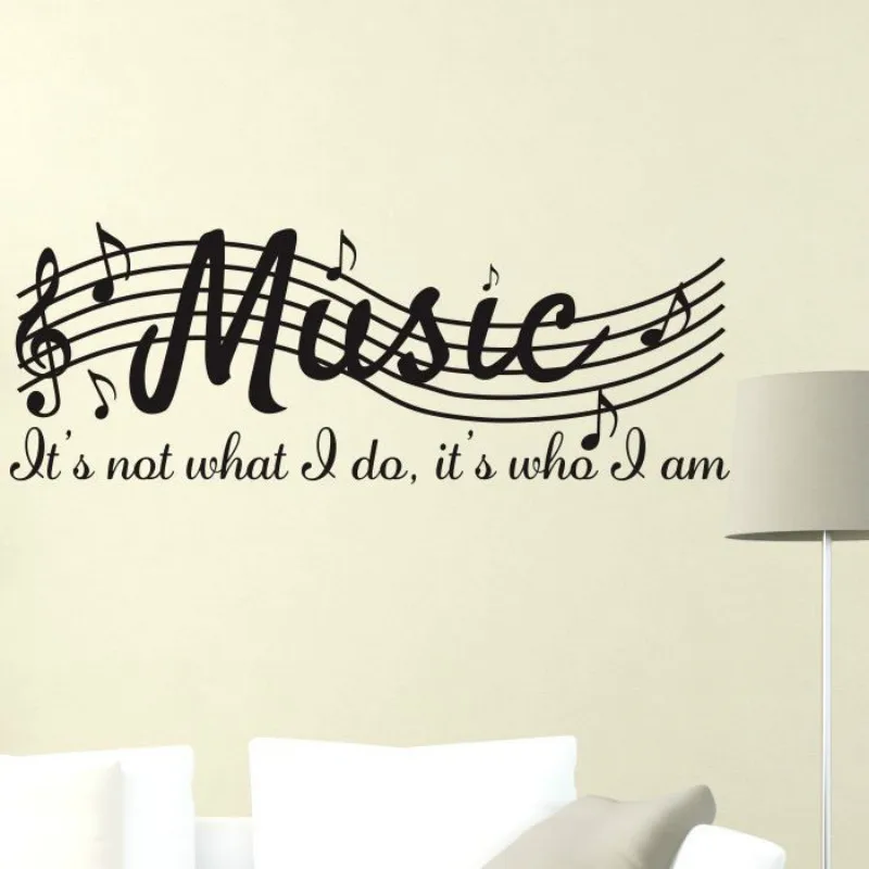 Музыка это не наклейка на стену с цитатой Виниловая стену|wall sticker|room wall stickerswall quotes