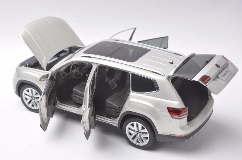 1:18 литая под давлением модель для Volkswagen VW Teramont Atlas Серебро Большой внедорожник игрушечный автомобиль миниатюрная коллекция подарки